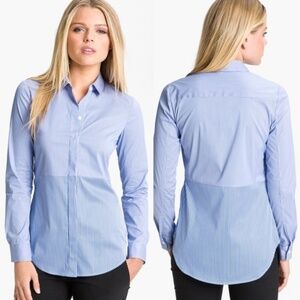 Theory Tablita Striped Shirt Blue Size Medium